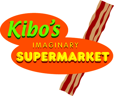 [Kibo's Imaginary Supermarket logo, with giant bacon]