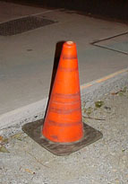 Cone with tire tracks 2