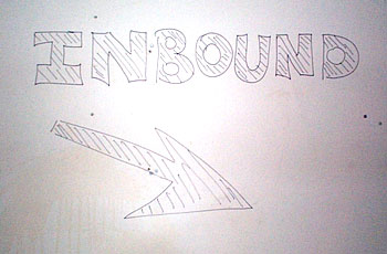 hand-doodled 'INBOUND' sign